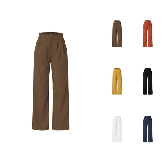 High Waist Cord Wide Leg Pants Straight Trousers Women Big Size Corduroy Pants Womens Pants Summer