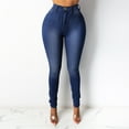 thumbnail image 1 of New High Waist Denim Long Jean Casual Vintage Solid Skinny Youthful Women Office Lady Trouser Pencil Pants Fashion Trend Clothes, 1 of 2
