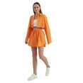 thumbnail image 1 of High Waist Drawstring Buttoned Mini Skirt, 1 of 5