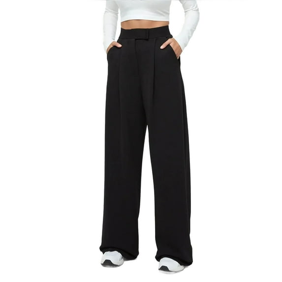 High Waist Elastic Crepe Palazzo Pants