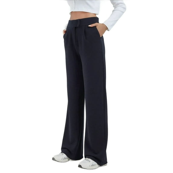 High Waist Elastic Crepe Palazzo Pants