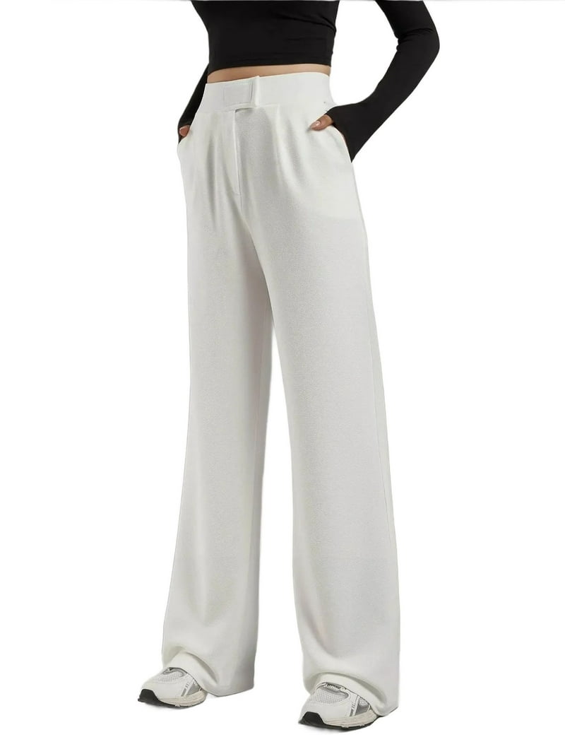 High Waist Elastic Crepe Palazzo Pants