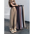 High Waist Elastic Waist Women‘s Wide Leg Suit Pants