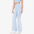thumbnail image 1 of High Waist Flare Legging Pants with Side Stripes- X Large, Light Blue, 1 of 5