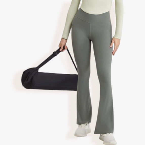 High Waist Flare Leggings with Comfortable Stretch Fit- Medium, Gray