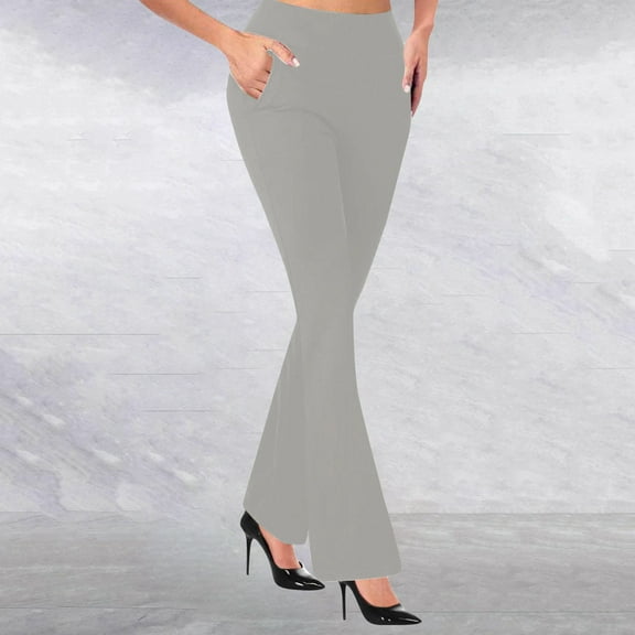 High Waist Flared Pants For Women Solid Color Slim Fit Casual Sports Trousers Sweats Womens Flare Leggings Women for Beach Yoga Pants Pants Suit for Women Work Casual Petite Sweatpants for Women