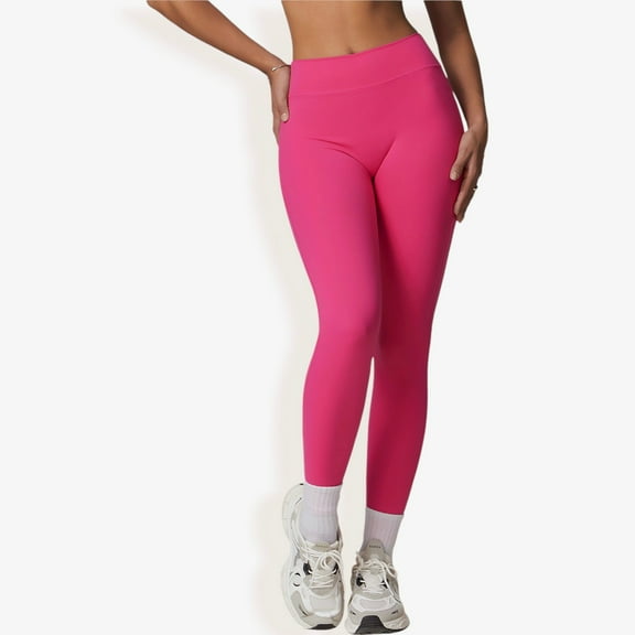 High Waist Full-Length Leggings for Yoga and Everyday Comfort- X Large, Fuchsia