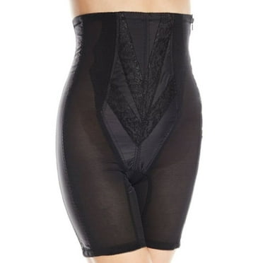 Rago Women's High Waist Half Leg Shaper, Extra Firm Tummy & Thigh Control with Zipper – Style 6210