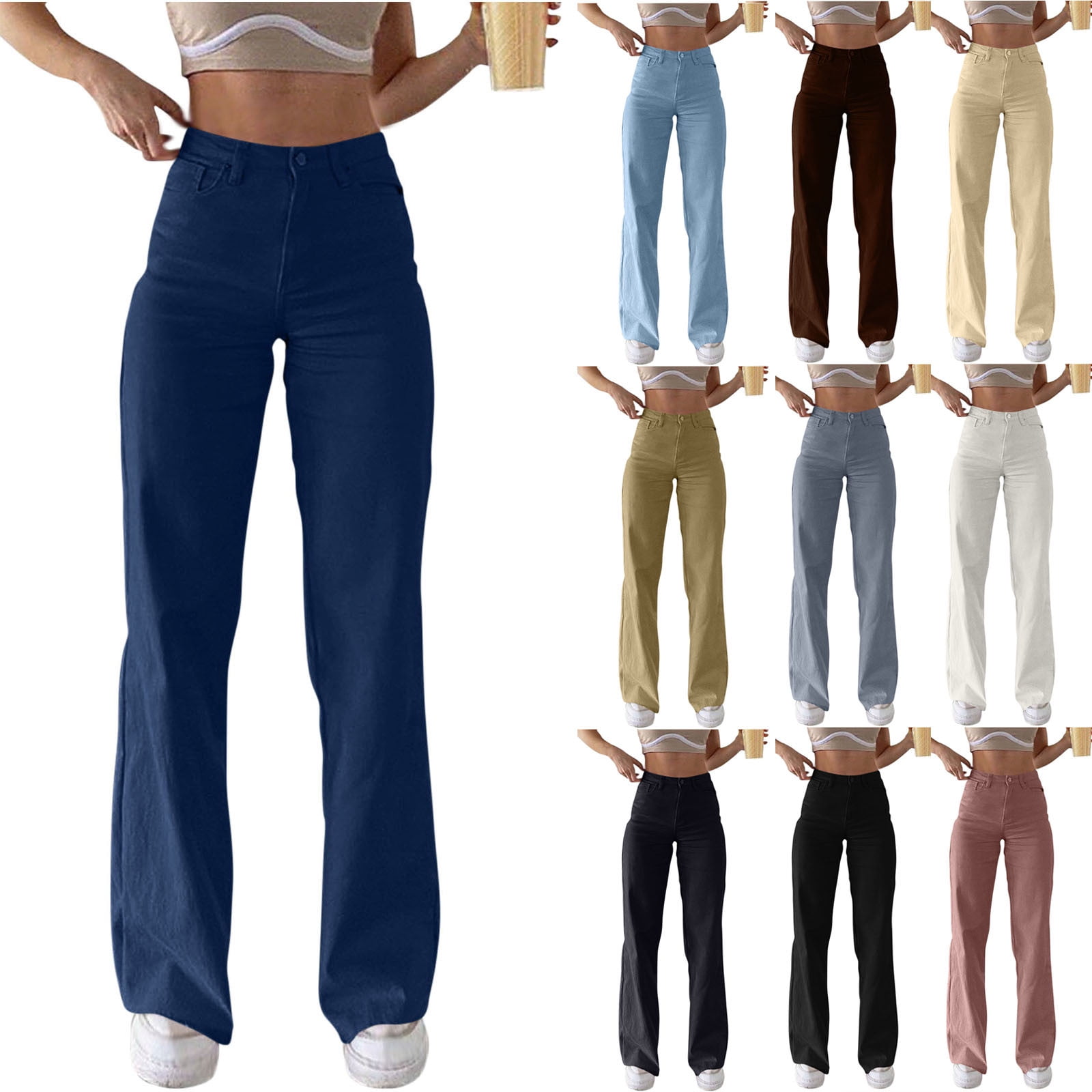High Waist Jeans Women, Casual Travel Distressed Stretchy Jeans, Female ...