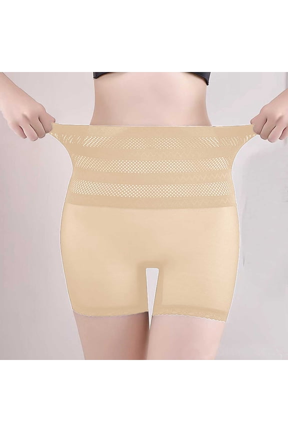 High Waist Lace Lifting Postpartum Shaping Panties Breathable Sheer Mesh Women's Boyshorts for Abdomen Control Remote Control Panties XXL