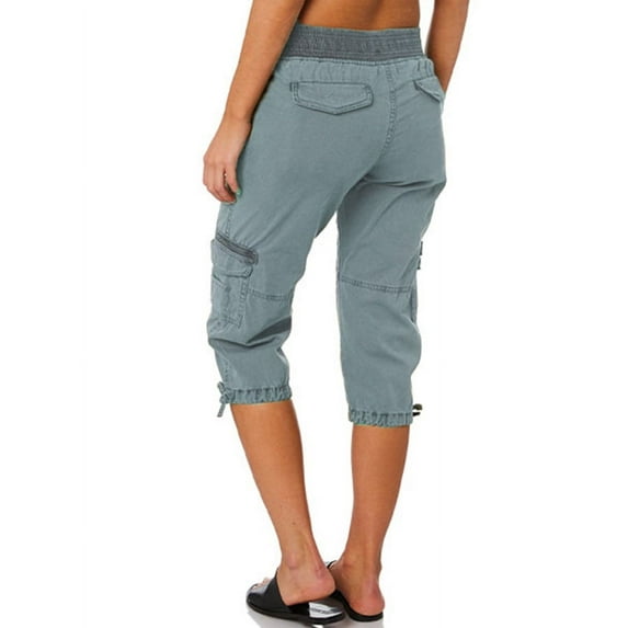 High Waist Ladies Overalls Casual Pants Cotton Linen Shorts Thin Loose Wide Leg Pants