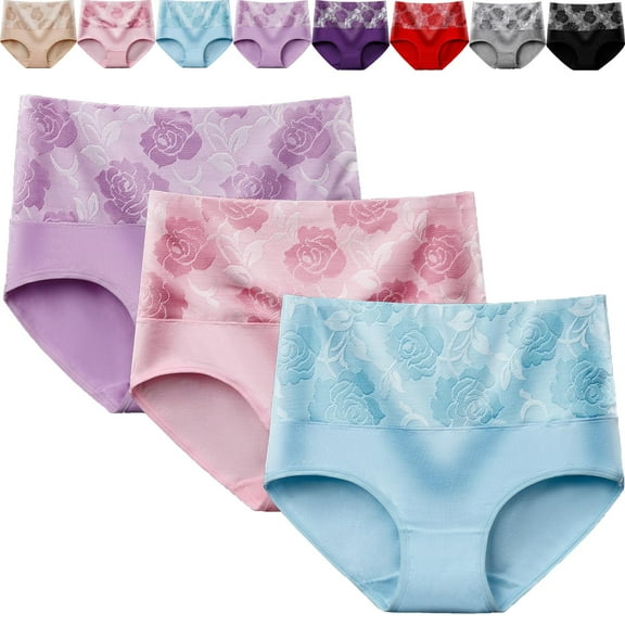 High Waist Leak Proof Panties, Incontinence Panties, Women's High Waist Tummy Control Briefs, 4X-Large