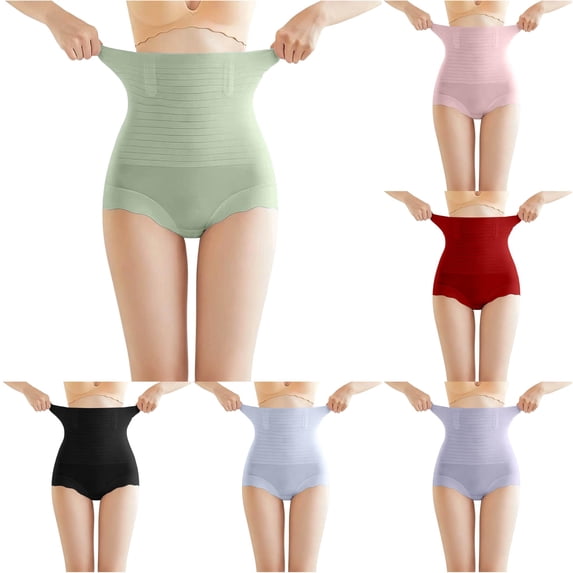 High Waist Lifting Shapewear Panties Seamless Control Sculpting Underwear Satin Thong Lot M