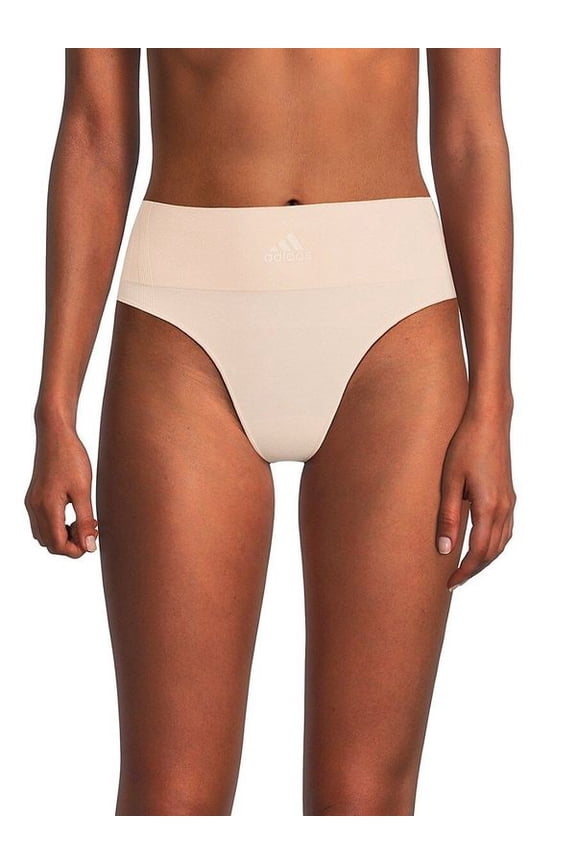High Waist Logo Thong - Peach Whip