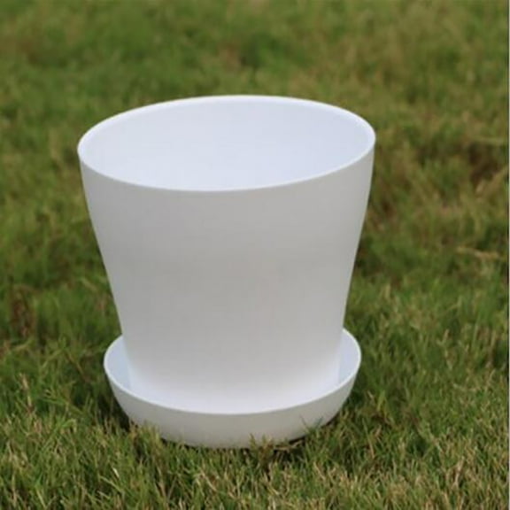 High Waist Long Pot for Balcony Gardening, ZzCityTK Durable PP Resin Planter with Tray, Breathable Container for Indoor Outdoor Flowers Herbs, White