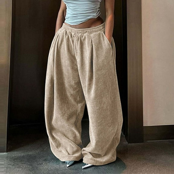 High Waist Loose Fit Straight Leg Casual Trousers For Women Trendy Autumn Winter Fashion Street Style Pants Pants for plus Size Womens plus Size Pants Loose Pants for Petite Women plus Pants 2xl Yoga