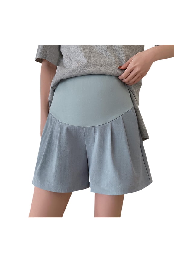 Maternity Shorts Women Over The Belly Casual High Waist Pregnancy Short Summer Pregnancy Clothes For Women Navy XL