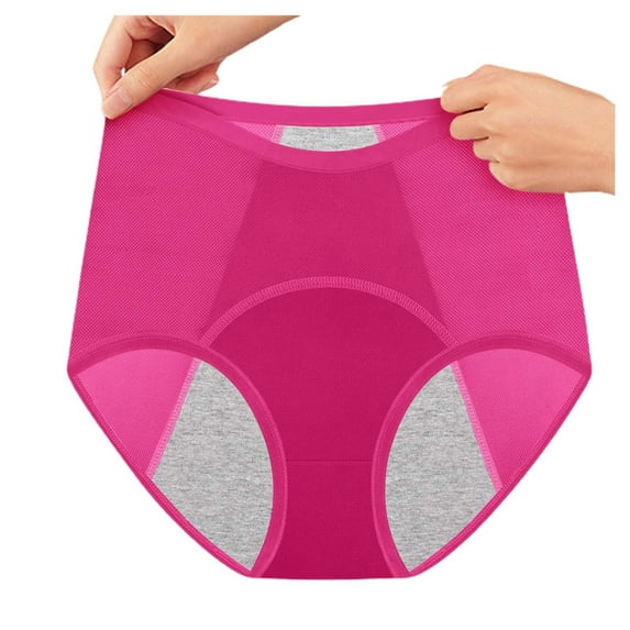 High Waist Menstrual Panties for Women - Leakproof Breathable Cotton Briefs, Full Coverage Underwear