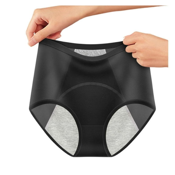 High Waist Menstrual Panties for Women - Leakproof Breathable Cotton Briefs, Full Coverage Underwear