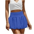 thumbnail image 1 of High Waist Mini Skirt for Women Cute Bubble Hem Skater Skirt Flowy Pleated Y2K Aesthetic Summer Casual Bottoms, 1 of 4