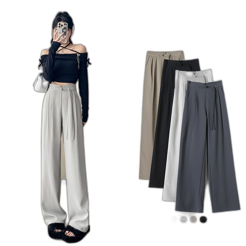High Waist New Chinese Casual Straight Vertical Sense Versatile Loose