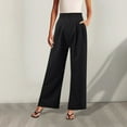 thumbnail image 1 of High Waist Palazzo Pants for Women Wide Legs Casual Trousers with Button, 1 of 6