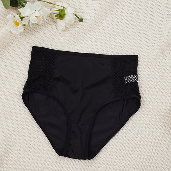 High Waist Panties for Women, Plus Size Tummy Control Briefs with Butt Lifting Seam, Seamless Invisible Wear Under Form-Fitting Clothes. Black XL