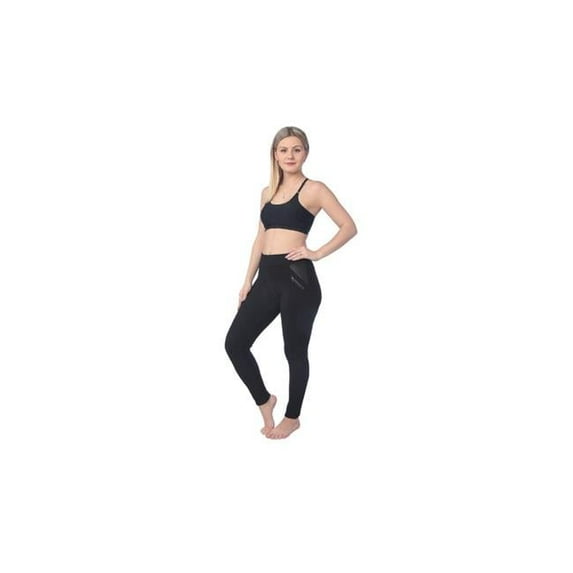 High Waist Performance Sport Leggings - Side Zippered Pocket - Large - Case of 12