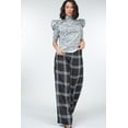 thumbnail image 1 of High Waist Plaid Print Wide Leg Pants, 1 of 5