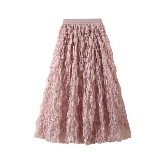 High Waist Pleated Midi Skirt Flowy A Line Elegant Plus Size Flare Dressy Women Skirt For Parties Everyday Wear Casual Outfit