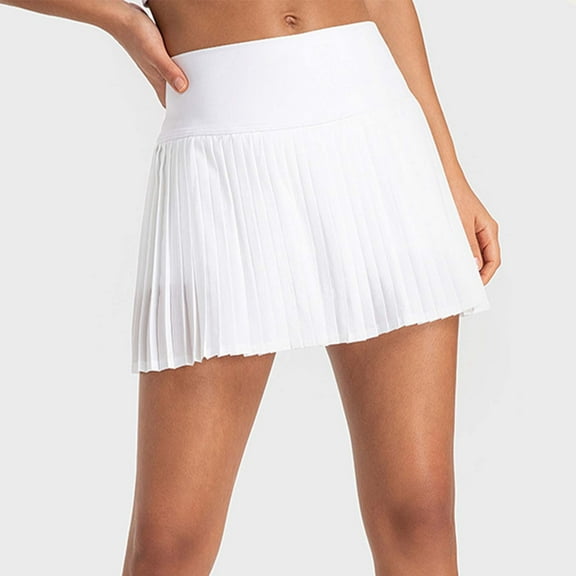 High Waist Pleated Tennis Skirt With Pockets For Women Stretchy Chafe Sports Skirt Comfortable Activewear Denim Mini Skirt Maternity Pencil Skirt Metallic Skirt And Top Skirts with Leggings Punk Skirt