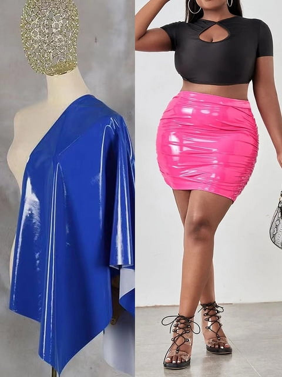 Plus size latex skirts hot sale