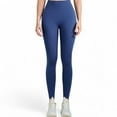 thumbnail image 1 of High Waist Ribbed Seamless Leggings with Sculpting Fit - Medium, Navy, 1 of 6