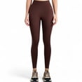thumbnail image 1 of High Waist Ribbed Seamless Leggings with Sculpting Fit - Small, Brown, 1 of 6