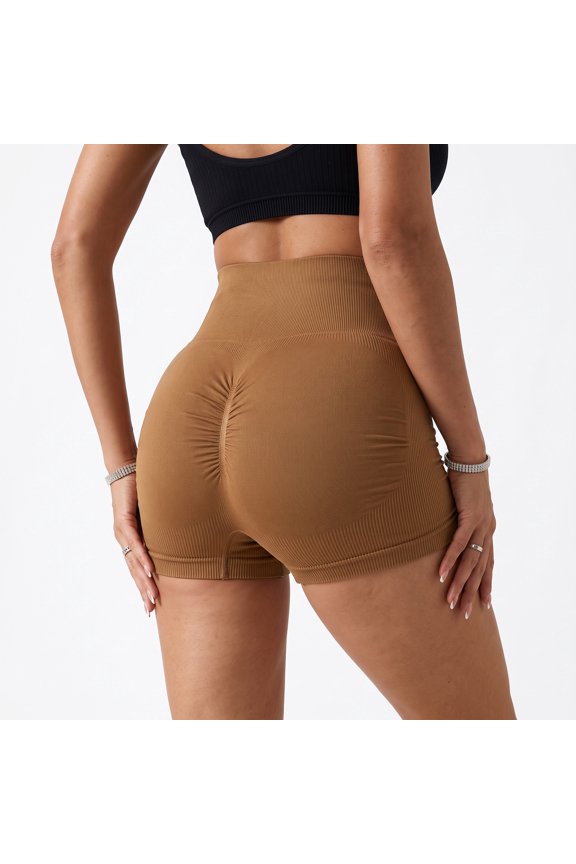 High Waist Ribbed Shapewear Shorts Butt Lifter Anti Chafing Tummy Control Shaper
