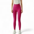 thumbnail image 1 of High Waist Ribbed Texture Seamless Leggings - Large, Fuchsia, 1 of 4