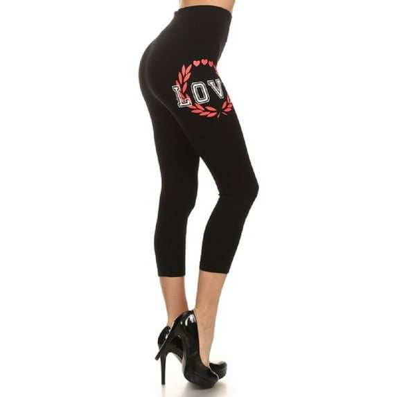 High Waist Running Yoga Pants Seamless Capri Leggings, Black