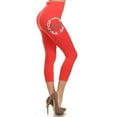 thumbnail image 1 of High Waist Running Yoga Pants Seamless Capri Leggings, Coral, 1 of 1
