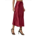 thumbnail image 1 of High-Waist Satin Midi Skirt, 1 of 5