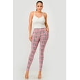 thumbnail image 1 of High Waist Sculpting Treggings With Front Pockets - Pink, White, Black Plaid, 1 of 10