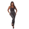 thumbnail image 1 of High Waist Sculpting Treggings With Metal Button Waist Detail - Gray, White Plaid, 1 of 5