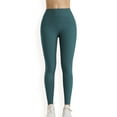 thumbnail image 1 of High Waist Seamless Full-Length Leggings with Stretch Compression Fit - Medium, Teal, 1 of 6