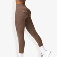 thumbnail image 1 of High Waist Seamless Leggings with Back Pocket Detail- Small, Coffee, 1 of 6