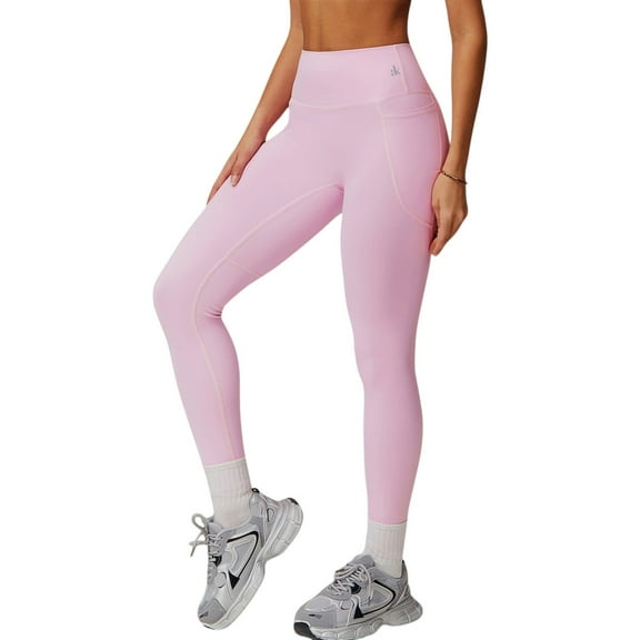 High Waist Seamless Leggings with Contoured Panels for Comfortable Stretch Fit - Small, Pink