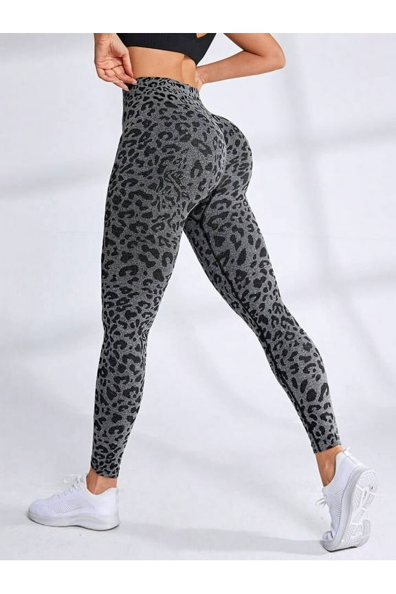 High-Waist Seamless Leopard Print Leggings for Women – Soft, Stretchy, and Comfortable Workout and Yoga Pants