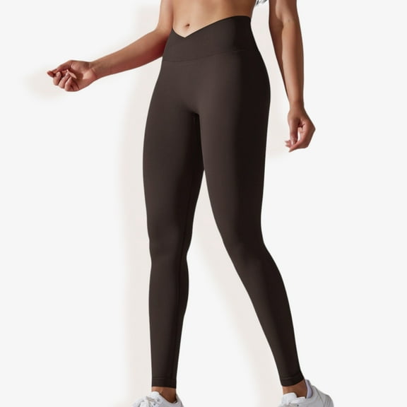 High Waist Seamless Ribbed Full Length Leggings- X Large, Khaki