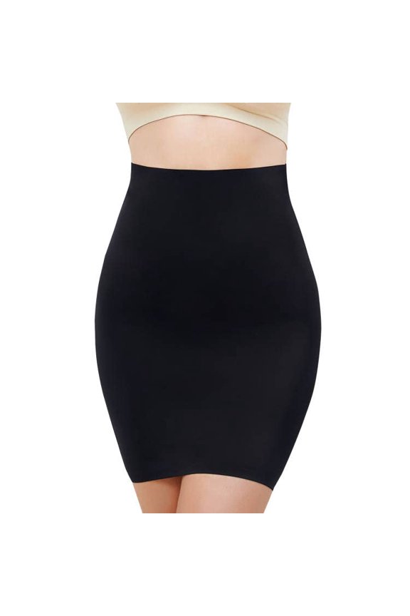 High Waist Seamless Shapewear Skirt Black Tummy Control Body Smoother #2black-new