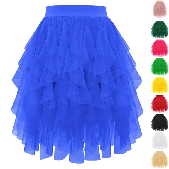 High Waist Sequin Skirt skirts for women equin Bodycon Mini Skirt High Low Layered Puffy Fairy Skirts A-line Midi Skirt Irregular Tutu Skirt plus size sequin skirt Work Midi Skirts (Pink,L)