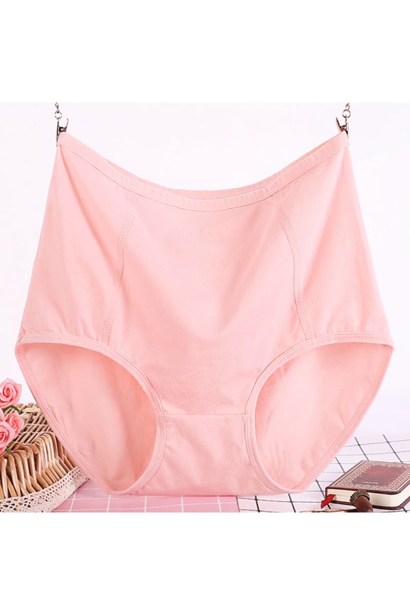 High Waist Shaping Briefs for Women, Supportive Daily Underwear with Tummy Control & Full Coverage, Multiple Colors Pink XL