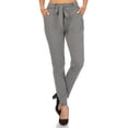 thumbnail image 1 of High Waist Slim Fit Pants With Waist Tie  Pockets - White  Black Plaid Houndstooth Print, 1 of 5